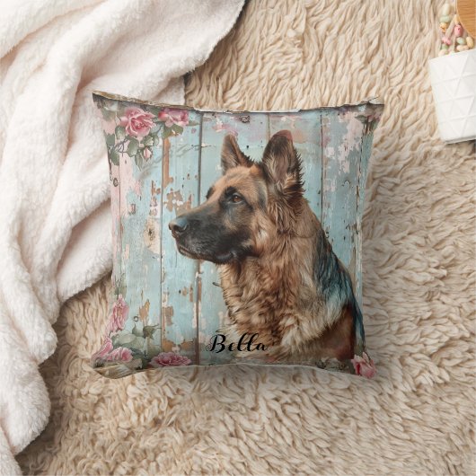 Decorative German Shepherd Throw Pillow クッション (ブランケット)