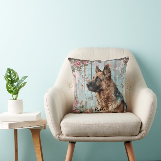 Decorative German Shepherd Throw Pillow クッション (椅子)