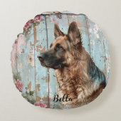 Decorative German Shepherd Throw Pillow ラウンドクッション (正面)