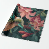 Decorative Gift Wrap Paper Hummingbird Floral ラッピングペーパー (アンロールド)
