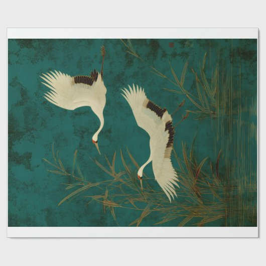 Decorative Gift Wrap Tissue Paper Japanese Crane ラッピングペーパー (フラット)