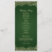 Decorative Green And Gold Wedding Program プログラム (裏面)