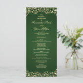 Decorative Green And Gold Wedding Program プログラム (スタンド正面)