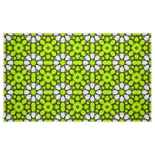 Decorative Green floral pattern in vibrant style ファブリック (ファットクウォーター)