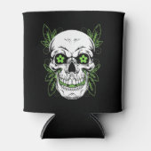 Decorative Grinning Scull with Leaf Outlines 缶クーラー (正面)
