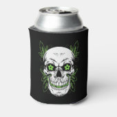 Decorative Grinning Scull with Leaf Outlines 缶クーラー (缶裏面)