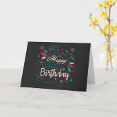 decorative happy birthday カード (黄色い花)