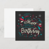 decorative happy birthday 招待状 (正面/裏面)