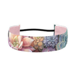 Decorative Headband Colorful Succulent Designs アスレチックヘッドバンド