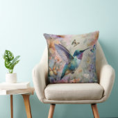 Decorative Humming Bird Flowers Throw Pillow クッション (椅子)