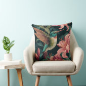 Decorative Humming Bird Flowers Throw Pillow クッション (椅子)