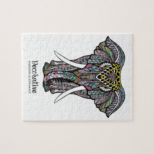Decorative Indian Elephant ジグソーパズル (横)