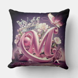 Decorative Initial Letter M – Personalized Monogra クッション