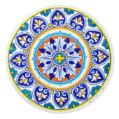 Decorative Italian Antico Deruta Elegance セラミックノブ (正面)