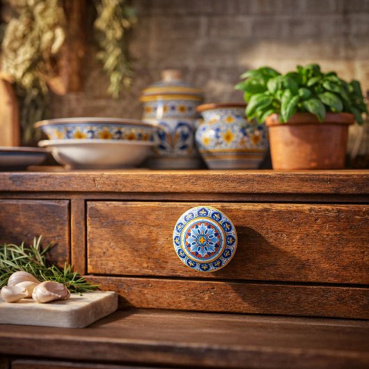 Decorative Italian Antico Deruta Elegance セラミックノブ