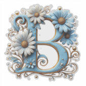 Decorative Letter B With Blue Enamel シール (正面)