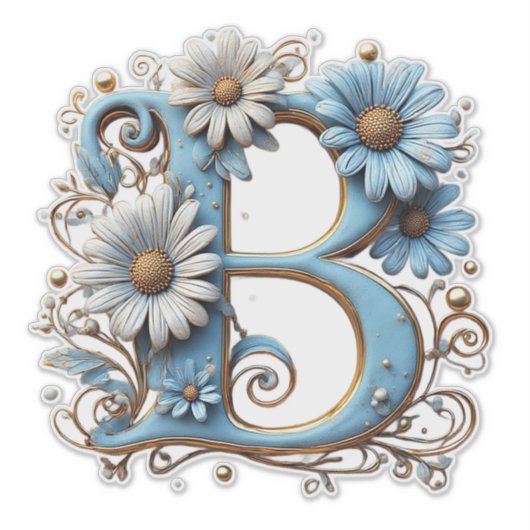 Decorative Letter B With Blue Enamel シール (正面)