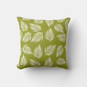 Decorative Lime Green Leaves Pattern クッション (正面)