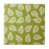 Decorative Lime Green Leaves Pattern タイル (正面)