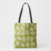 Decorative Lime Green Leaves Pattern トートバッグ (正面)