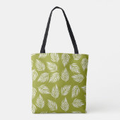 Decorative Lime Green Leaves Pattern トートバッグ (裏面)