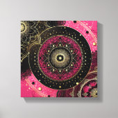 Decorative Mandala Pink and Black キャンバスプリント (正面)