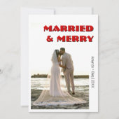 Decorative Married and Merry Modern Rich RedText シーズンカード (正面)