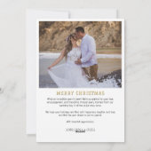 Decorative Married and Merry Modern Soft Gold Text シーズンカード (裏面)