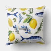 Decorative Mediterranea Summer Patter Throw Pillow クッション (裏面)
