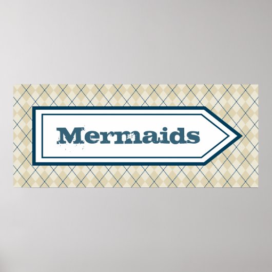 Decorative Mermaid Sign Poster ポスター (正面)