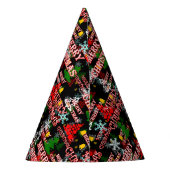 Decorative Merry Christmas Text Pattern Design  パーティーハット (裏面)