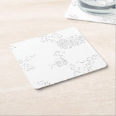 Decorative, Pale Grey Paper Coaster スクエアペーパーコースター (アングル)