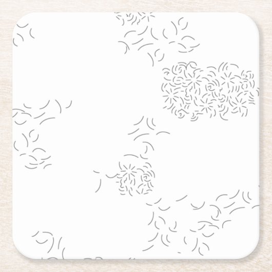 Decorative, Pale Grey Paper Coaster スクエアペーパーコースター (正面)