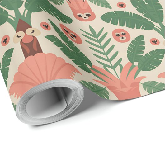 Decorative paper with a pattern of stylized green ラッピングペーパー (ロールコーナー)