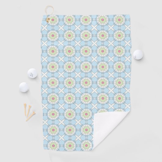 Decorative pastel blue geometric patterned  ゴルフタオル (インサイチュ)