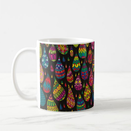 Decorative patterned drops seamless background. Br コーヒーマグカップ (左)