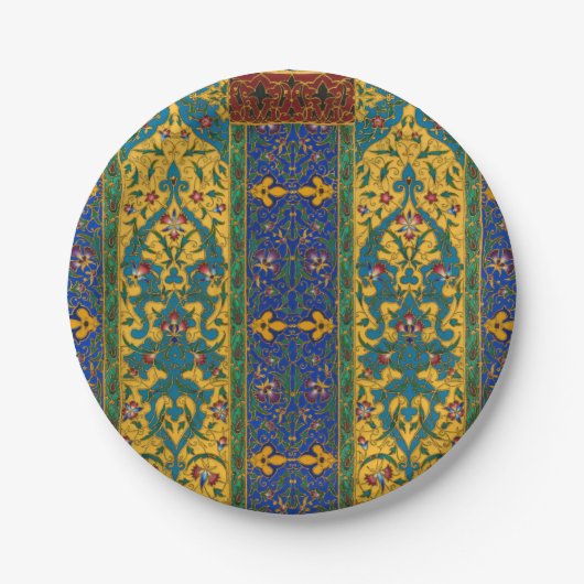 Decorative Persian Intricate Floral Pattern ペーパープレート (正面)