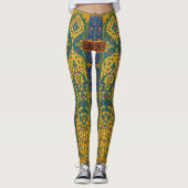 Decorative Persian Intricate Floral Pattern レギンス (正面)