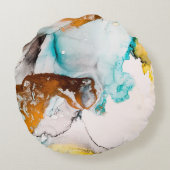 Decorative Picture. Decorative Paint. Alcohol Ink ラウンドクッション (裏面)