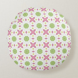 decorative pillow featuring a geometric pattern ラウンドクッション