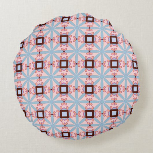 decorative pillow featuring a geometric pattern ラウンドクッション (裏面)