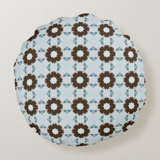 decorative pillow featuring a geometric pattern ラウンドクッション (裏面)