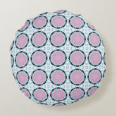 decorative pillow featuring a geometric pattern ラウンドクッション (裏面)