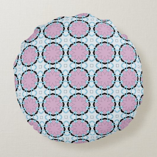 decorative pillow featuring a geometric pattern ラウンドクッション (裏面)