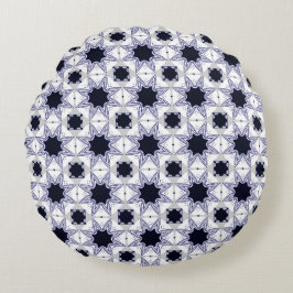 decorative pillow featuring a geometric pattern ラウンドクッション