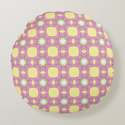 decorative pillow featuring a geometric pattern ラウンドクッション (正面)