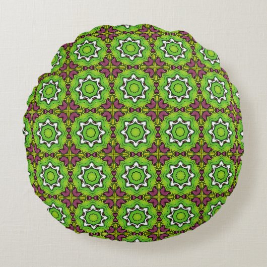 decorative pillow featuring a geometric pattern ラウンドクッション (正面)