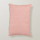 Decorative Pillow Stripes Modern Coral Peach アクセントクッション (裏面(縦))