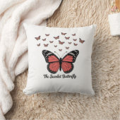 Decorative pillow with crimson Butterfly クッション (ブランケット)
