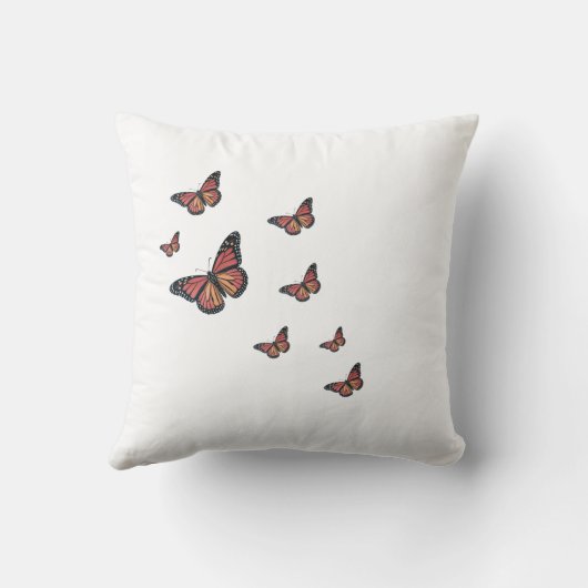 Decorative pillow with crimson Butterfly クッション (裏面)